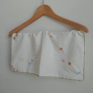 100% hand embroidered by me off white bandana square scarf flower embroidery